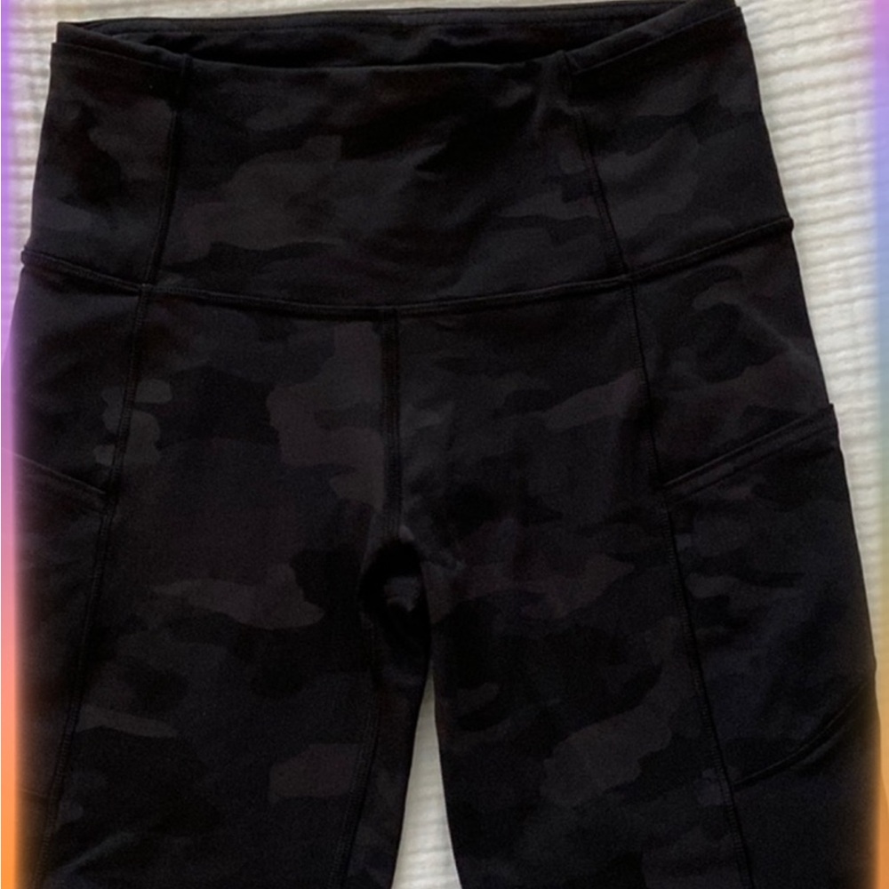 Lululemon Black Camo Bike Shorts